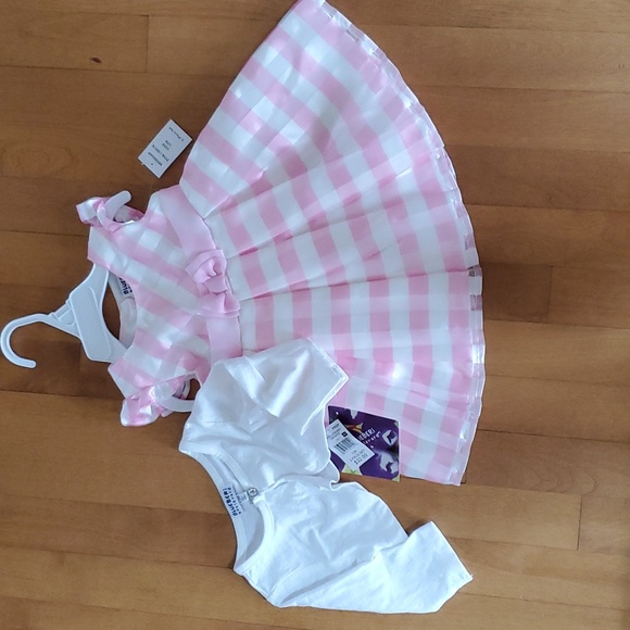 Baby Toddler Girls Pink Striped Party Dress Shrug Size 12 18 24 months 2T 3T NWT - Picture 6 of 6